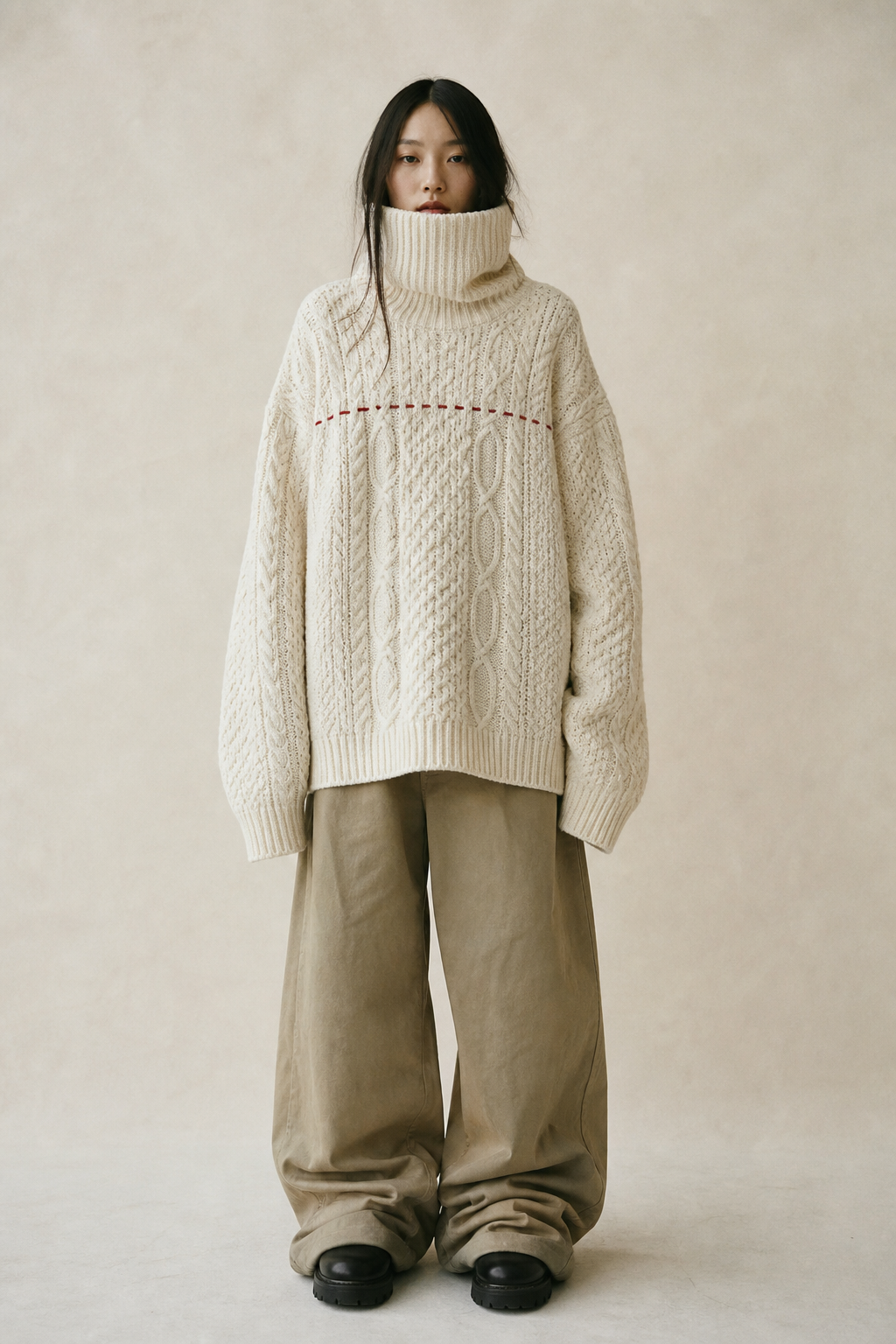 Look 03 — the rollneck worn as a dress